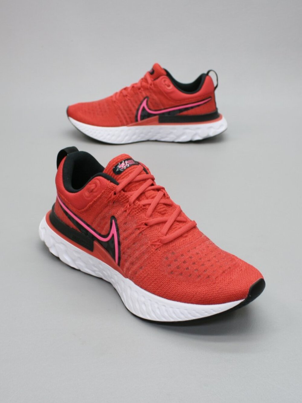 Nike Ladies 8 React Infinity Run Flyknit 2 Red Running Shoes Sneakers DM8073-600